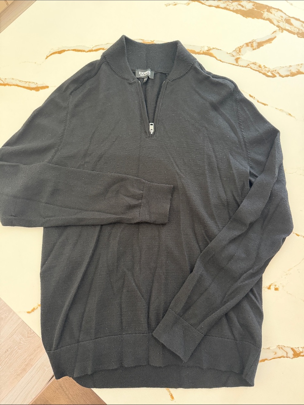 Express Men’s Black Half-Zip Sweater